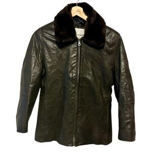 Andrew Marc Vintage Dark Brown Lambskin Leather Jacket, Womens size XS
